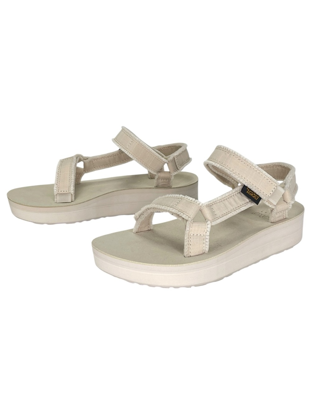 Teva Terragrip Cream Fringe Strappy Womens Sandals Size 5M - Picture 9 of 13